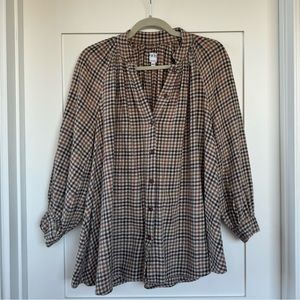 ESBY Gingham Flannel Blouse - size XS/S